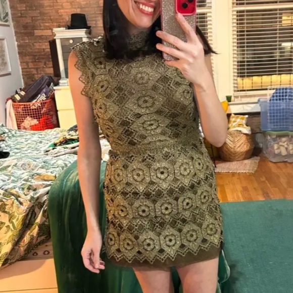 Catherine Deane Kate Dress Lave Antique Gold US 2 - Picture 11 of 17